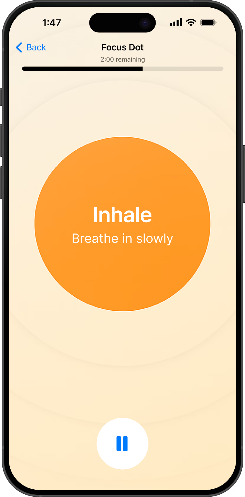 Breathing exercise in progress