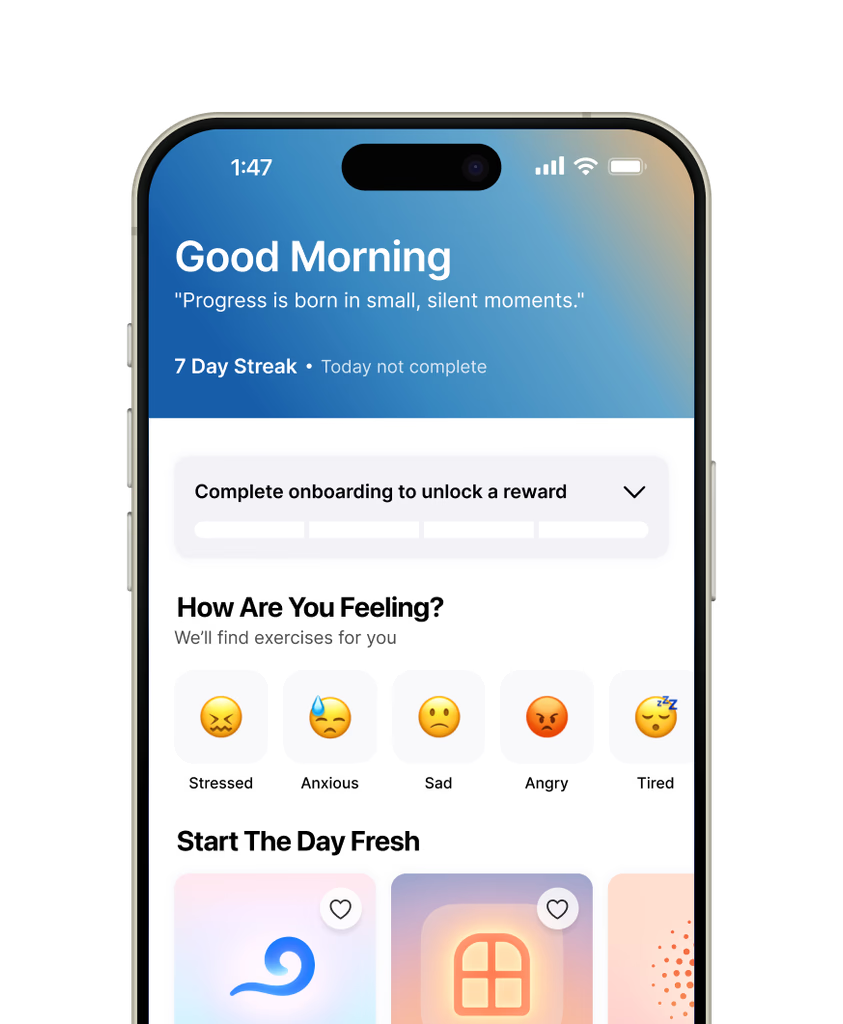 Onboarding checklist on the home screen