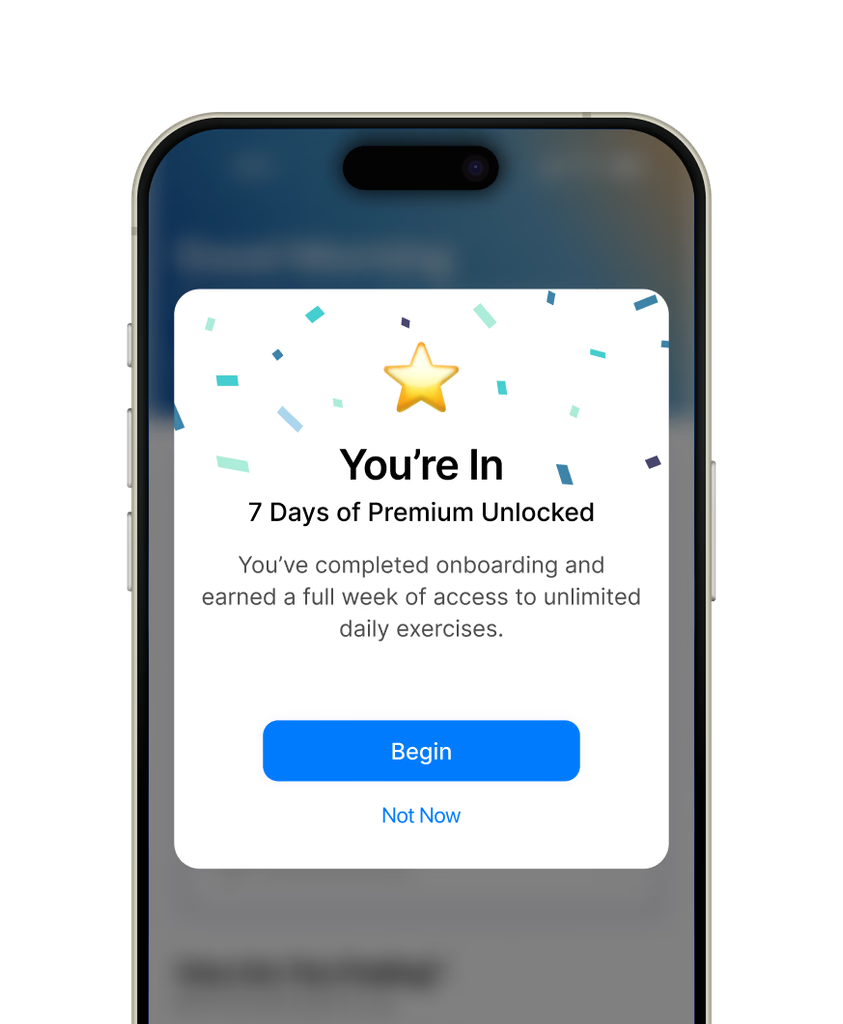 Onboarding completion reward screen